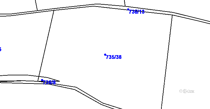 Parcela st. 735/38 v KÚ Světnov, Katastrální mapa