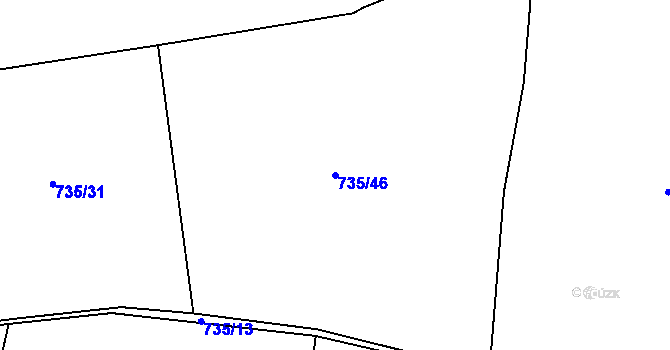 Parcela st. 735/46 v KÚ Světnov, Katastrální mapa