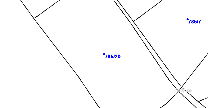 Parcela st. 785/20 v KÚ Světnov, Katastrální mapa