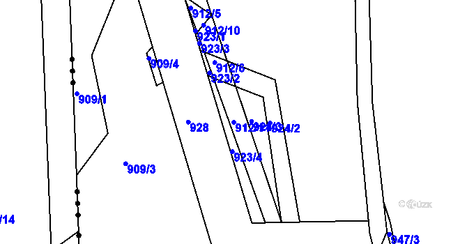 Parcela st. 912/11 v KÚ Světnov, Katastrální mapa