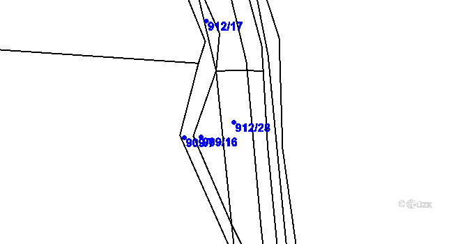 Parcela st. 912/28 v KÚ Světnov, Katastrální mapa