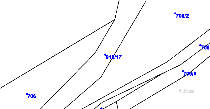 Parcela st. 918/17 v KÚ Světnov, Katastrální mapa