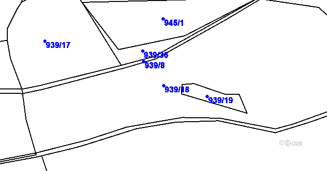 Parcela st. 939/18 v KÚ Světnov, Katastrální mapa
