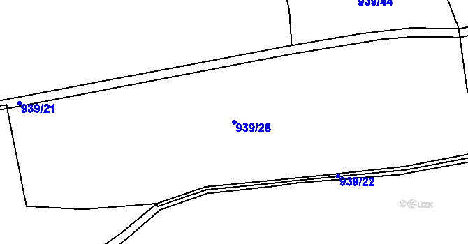 Parcela st. 939/28 v KÚ Světnov, Katastrální mapa