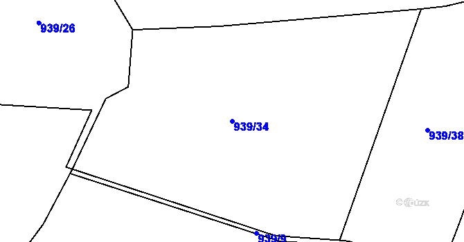 Parcela st. 939/34 v KÚ Světnov, Katastrální mapa