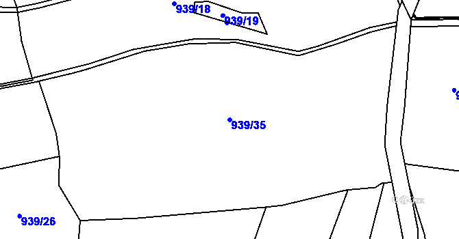 Parcela st. 939/35 v KÚ Světnov, Katastrální mapa
