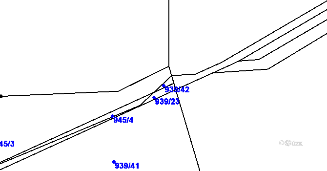 Parcela st. 939/42 v KÚ Světnov, Katastrální mapa
