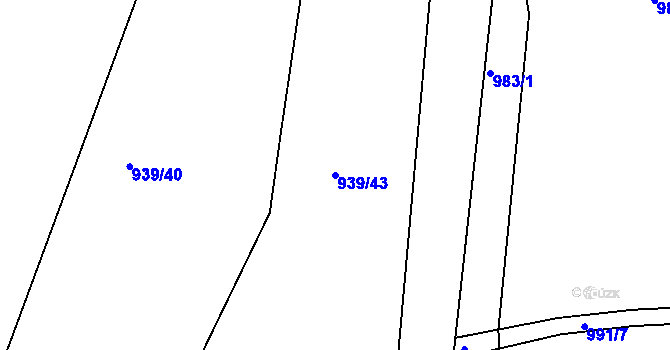 Parcela st. 939/43 v KÚ Světnov, Katastrální mapa