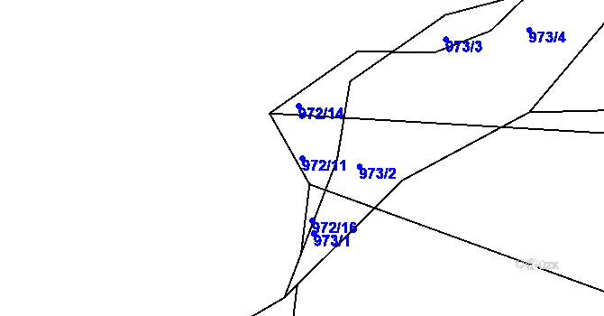 Parcela st. 972/11 v KÚ Světnov, Katastrální mapa