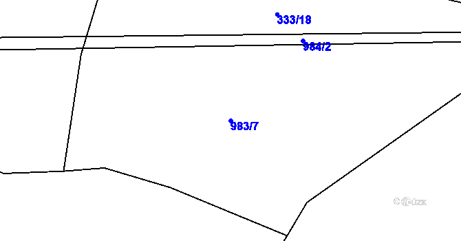 Parcela st. 983/7 v KÚ Světnov, Katastrální mapa