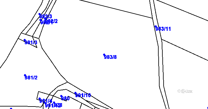 Parcela st. 983/8 v KÚ Světnov, Katastrální mapa