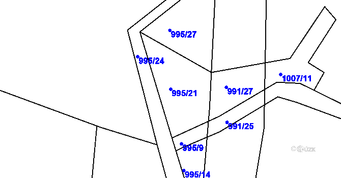 Parcela st. 995/21 v KÚ Světnov, Katastrální mapa