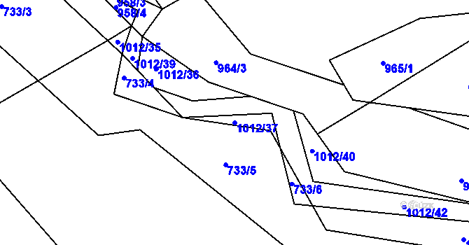 Parcela st. 1012/37 v KÚ Světnov, Katastrální mapa