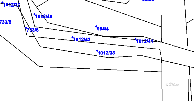 Parcela st. 1012/38 v KÚ Světnov, Katastrální mapa