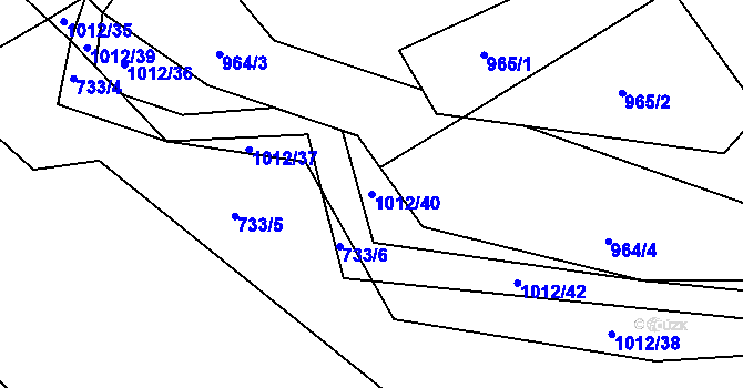 Parcela st. 1012/40 v KÚ Světnov, Katastrální mapa
