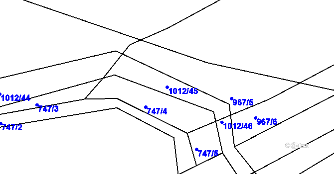 Parcela st. 1012/45 v KÚ Světnov, Katastrální mapa