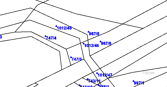 Parcela st. 1012/46 v KÚ Světnov, Katastrální mapa