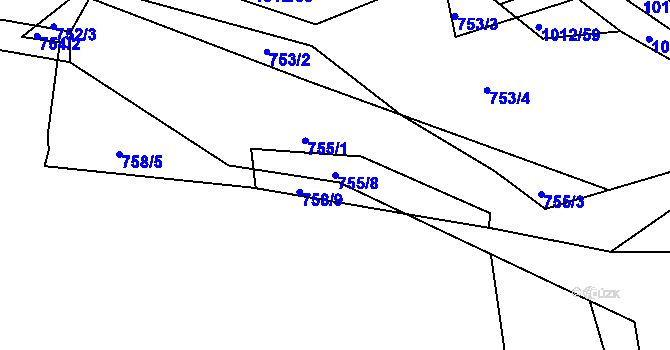 Parcela st. 755/8 v KÚ Světnov, Katastrální mapa