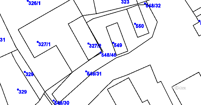 Parcela st. 548/46 v KÚ Světnov, Katastrální mapa