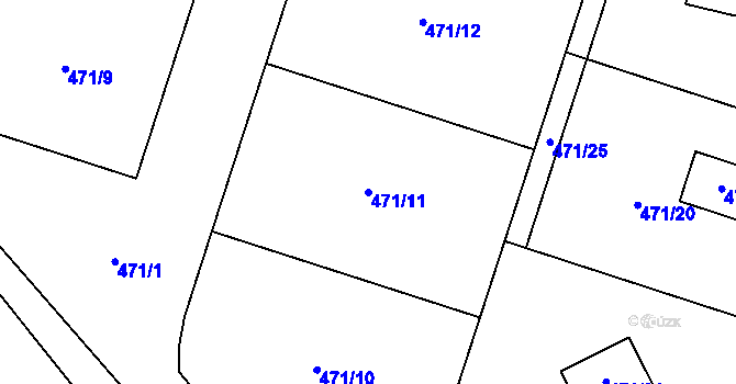 Parcela st. 471/11 v KÚ Světnov, Katastrální mapa