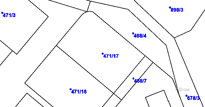 Parcela st. 471/17 v KÚ Světnov, Katastrální mapa