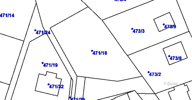 Parcela st. 471/18 v KÚ Světnov, Katastrální mapa