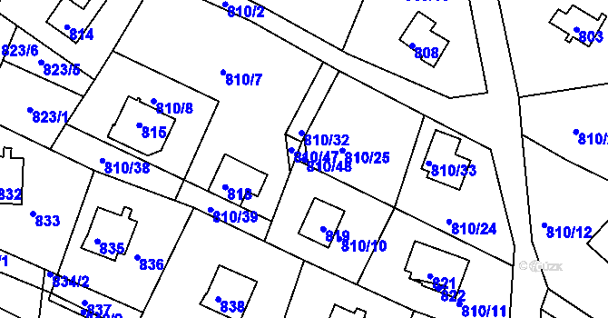 Parcela st. 810/48 v KÚ Světnov, Katastrální mapa