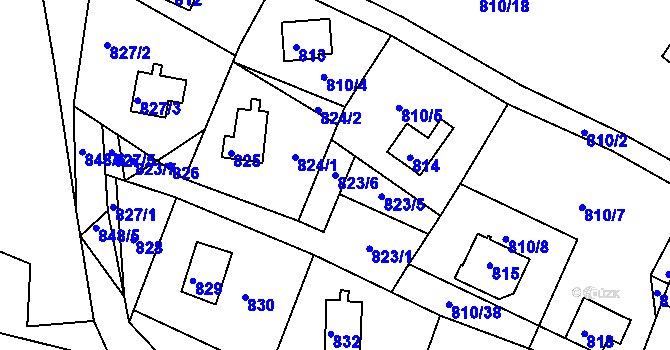 Parcela st. 823/6 v KÚ Světnov, Katastrální mapa