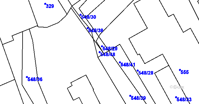 Parcela st. 548/48 v KÚ Světnov, Katastrální mapa