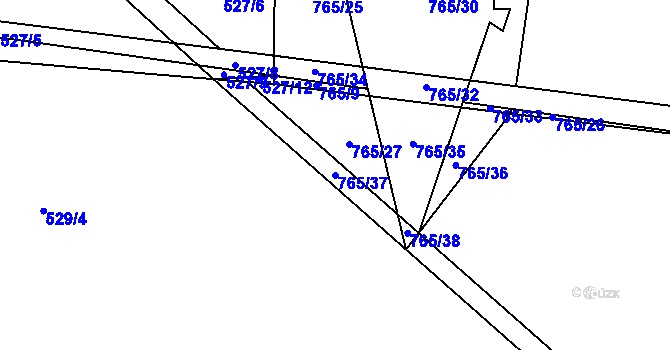 Parcela st. 765/37 v KÚ Světnov, Katastrální mapa