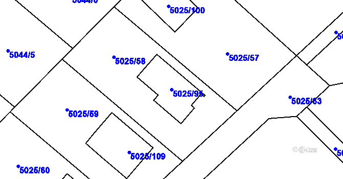 Parcela st. 5025/95 v KÚ Sviadnov, Katastrální mapa