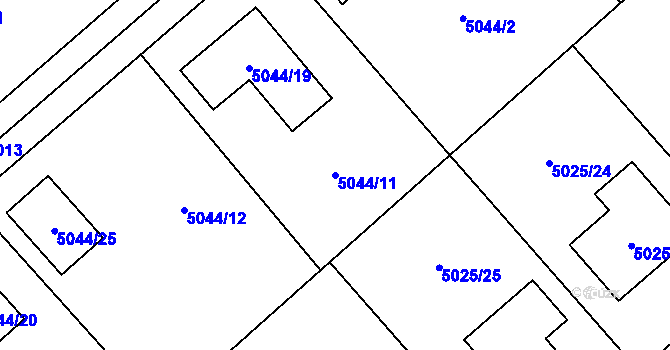 Parcela st. 5044/11 v KÚ Sviadnov, Katastrální mapa
