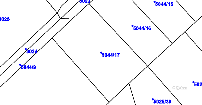 Parcela st. 5044/17 v KÚ Sviadnov, Katastrální mapa