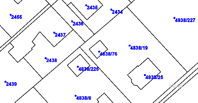 Parcela st. 4838/76 v KÚ Sviadnov, Katastrální mapa