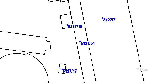 Parcela st. 5127/51 v KÚ Sviadnov, Katastrální mapa