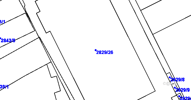Parcela st. 2829/26 v KÚ Sviadnov, Katastrální mapa