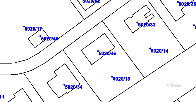Parcela st. 5020/46 v KÚ Sviadnov, Katastrální mapa