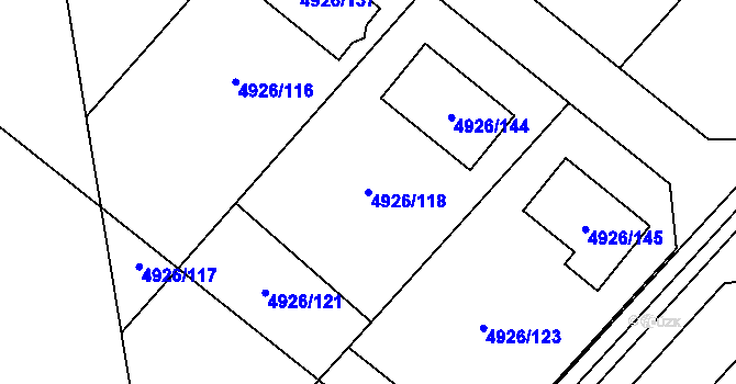 Parcela st. 4926/118 v KÚ Sviadnov, Katastrální mapa