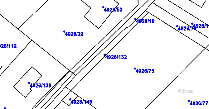 Parcela st. 4926/132 v KÚ Sviadnov, Katastrální mapa