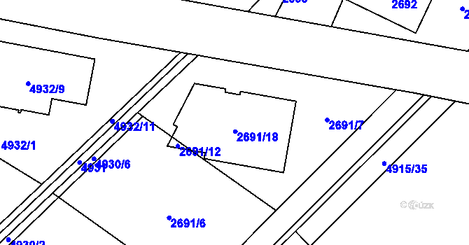 Parcela st. 2691/15 v KÚ Sviadnov, Katastrální mapa