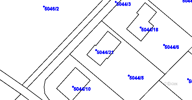 Parcela st. 5044/21 v KÚ Sviadnov, Katastrální mapa