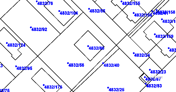 Parcela st. 4832/86 v KÚ Sviadnov, Katastrální mapa