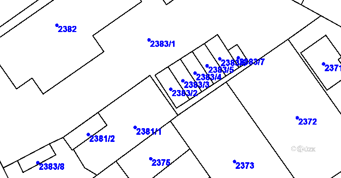 Parcela st. 2383/2 v KÚ Sviadnov, Katastrální mapa