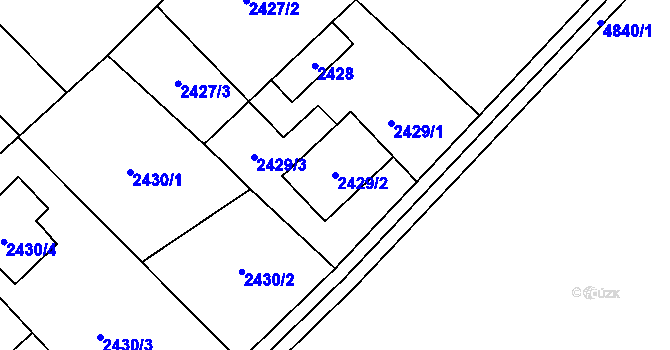 Parcela st. 2429/2 v KÚ Sviadnov, Katastrální mapa