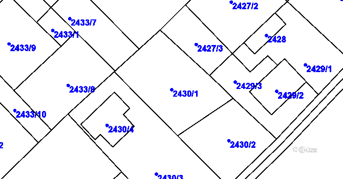 Parcela st. 2430/1 v KÚ Sviadnov, Katastrální mapa