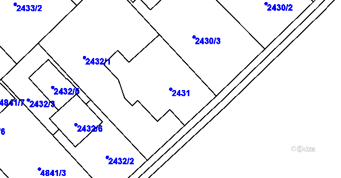Parcela st. 2431 v KÚ Sviadnov, Katastrální mapa