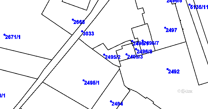 Parcela st. 2495/2 v KÚ Sviadnov, Katastrální mapa