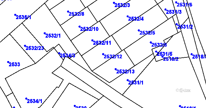 Parcela st. 2532/12 v KÚ Sviadnov, Katastrální mapa