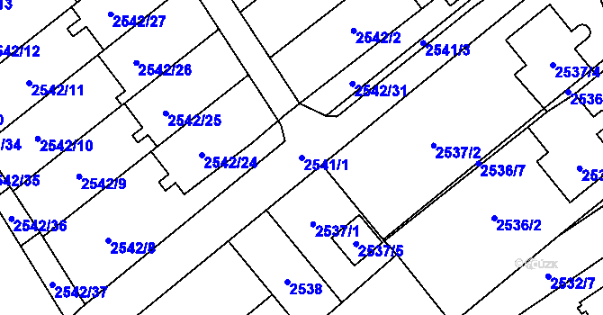 Parcela st. 2541/1 v KÚ Sviadnov, Katastrální mapa