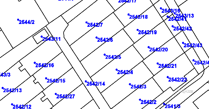 Parcela st. 2542/5 v KÚ Sviadnov, Katastrální mapa